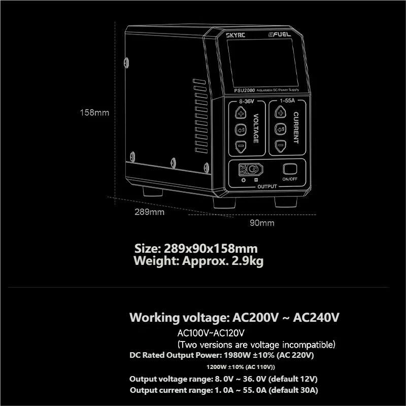 SKYRC PSU2000 1980W Verstelbar - Drone Battery recensie en prijs